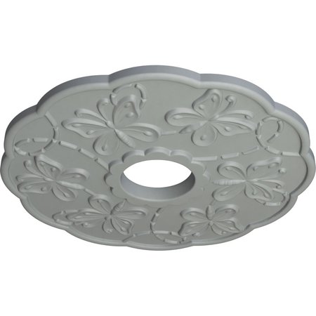 Ekena Millwork Terrones Butterfly Ceiling Medallion (Fits Canopies up to 3 7/8"), 17 7/8"OD x 3 7/8"ID x 1"P CM17TS